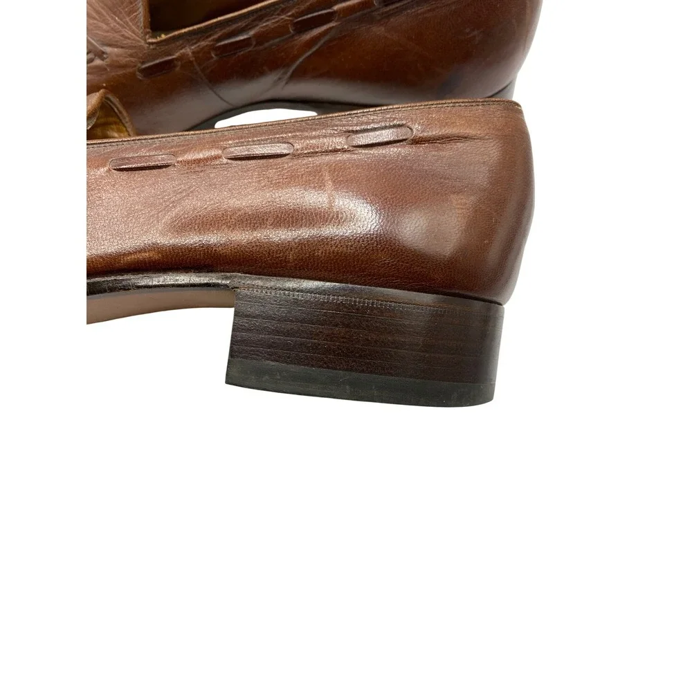 VTG Bally Switzerland Brown Leather Tassel Loafers Wing Beltic 612 Mens Size 9 M